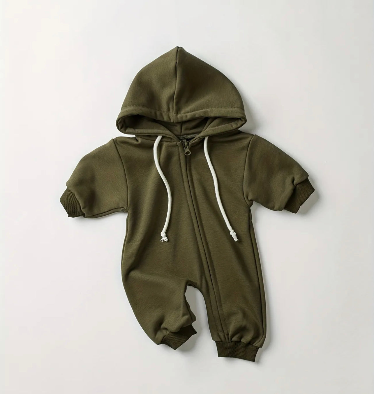 Hooded Zip-up Jumpsuit (Green)