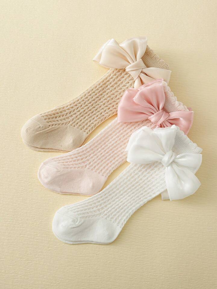 3 Pairs Bow Socks