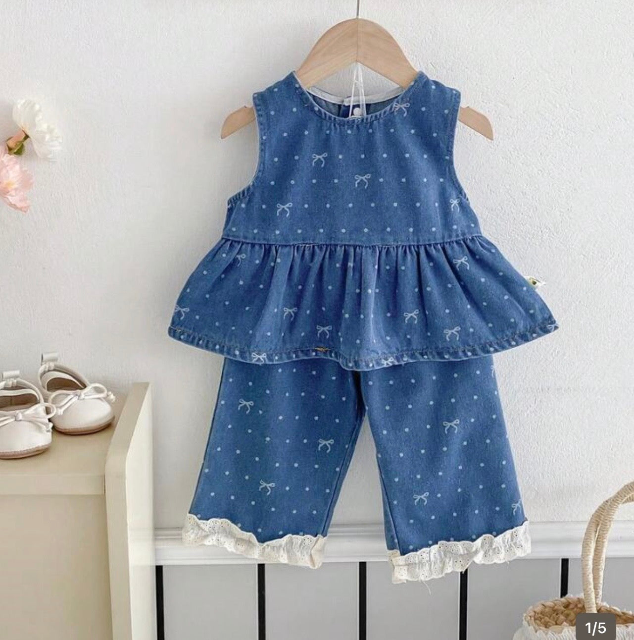 Willow Lace Denim Set