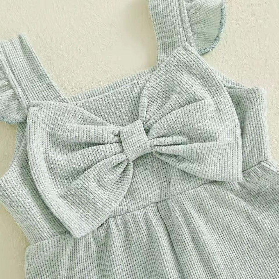 Willow Bow Ribbed Baby Romper