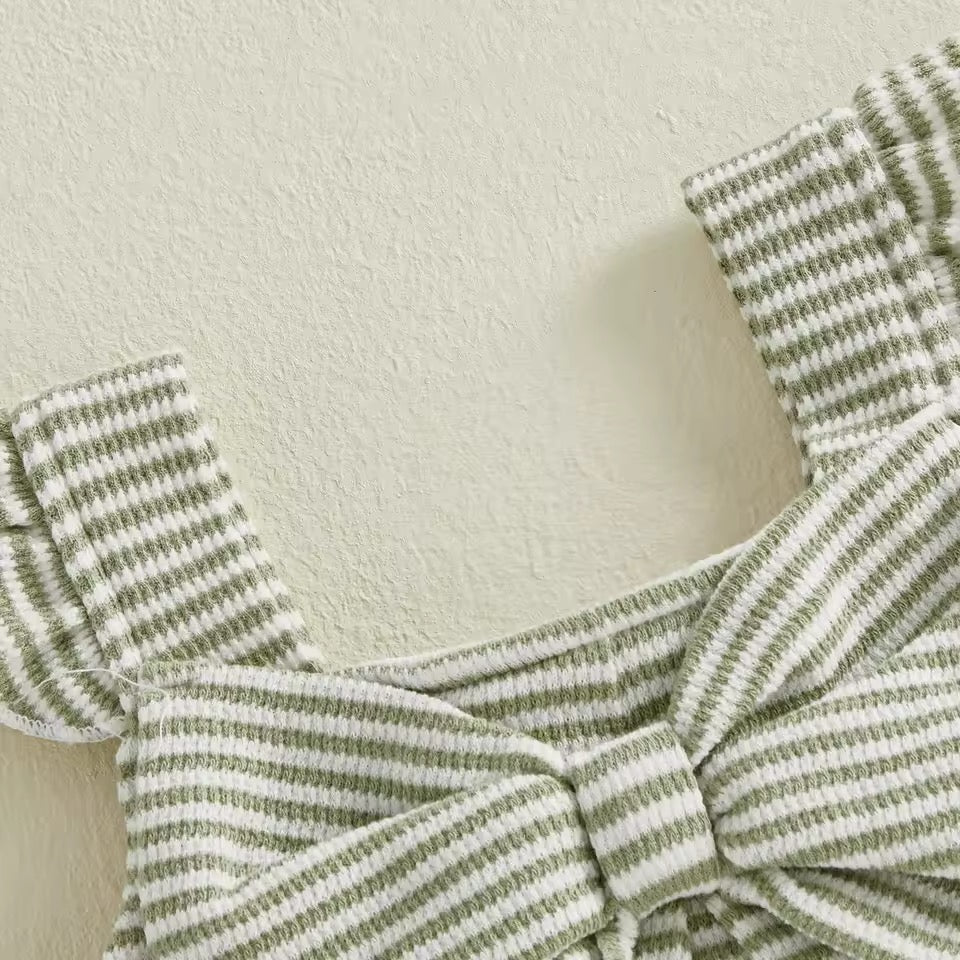 Harper Bow Stripe Romper Set