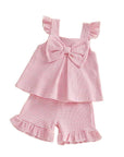 Harper Bow Stripe Romper Set