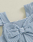 Harper Bow Stripe Romper Set