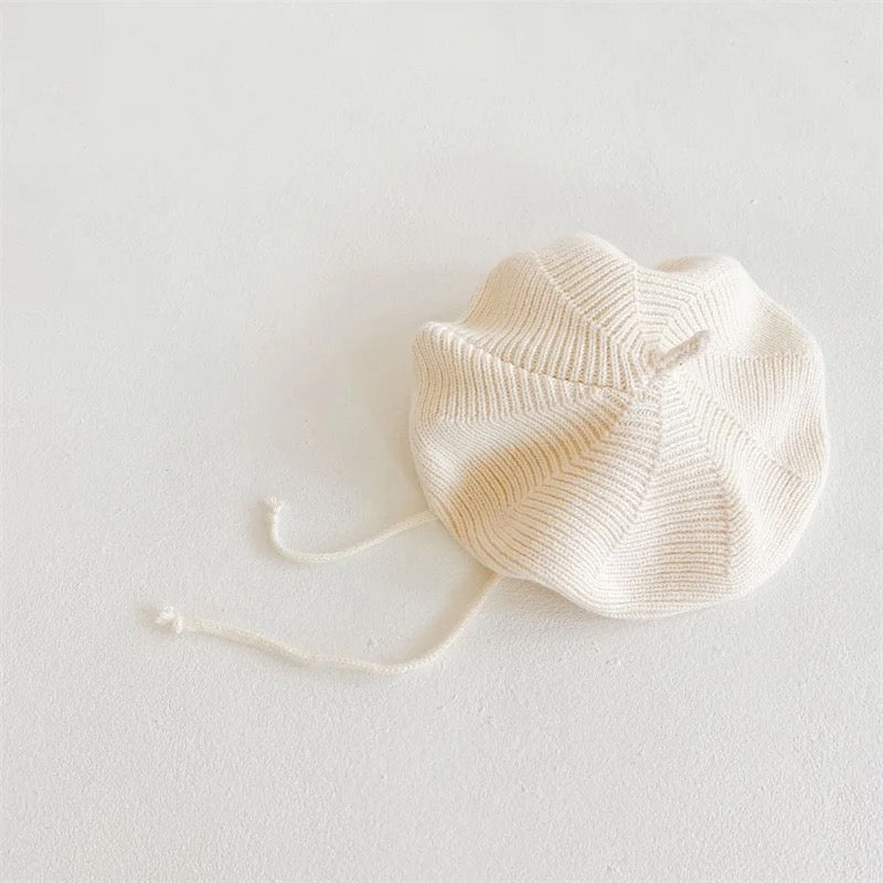 Beret Hat (Beige &amp; Pink)