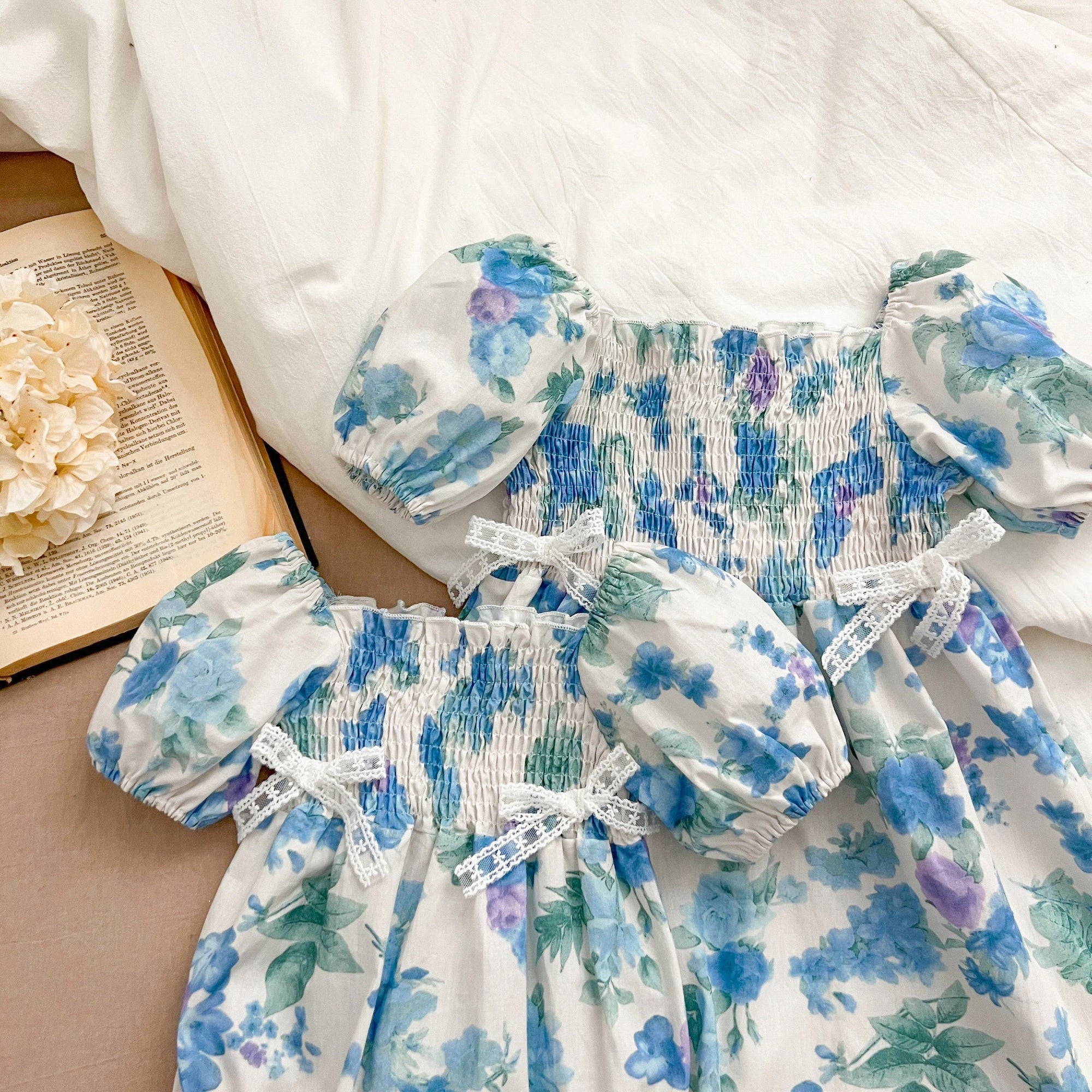 Puff sleeve Bleu Romper