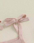 Ribbon & Ruffle Knit Romper