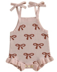 Ribbon & Ruffle Knit Romper