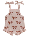 Ribbon & Ruffle Knit Romper