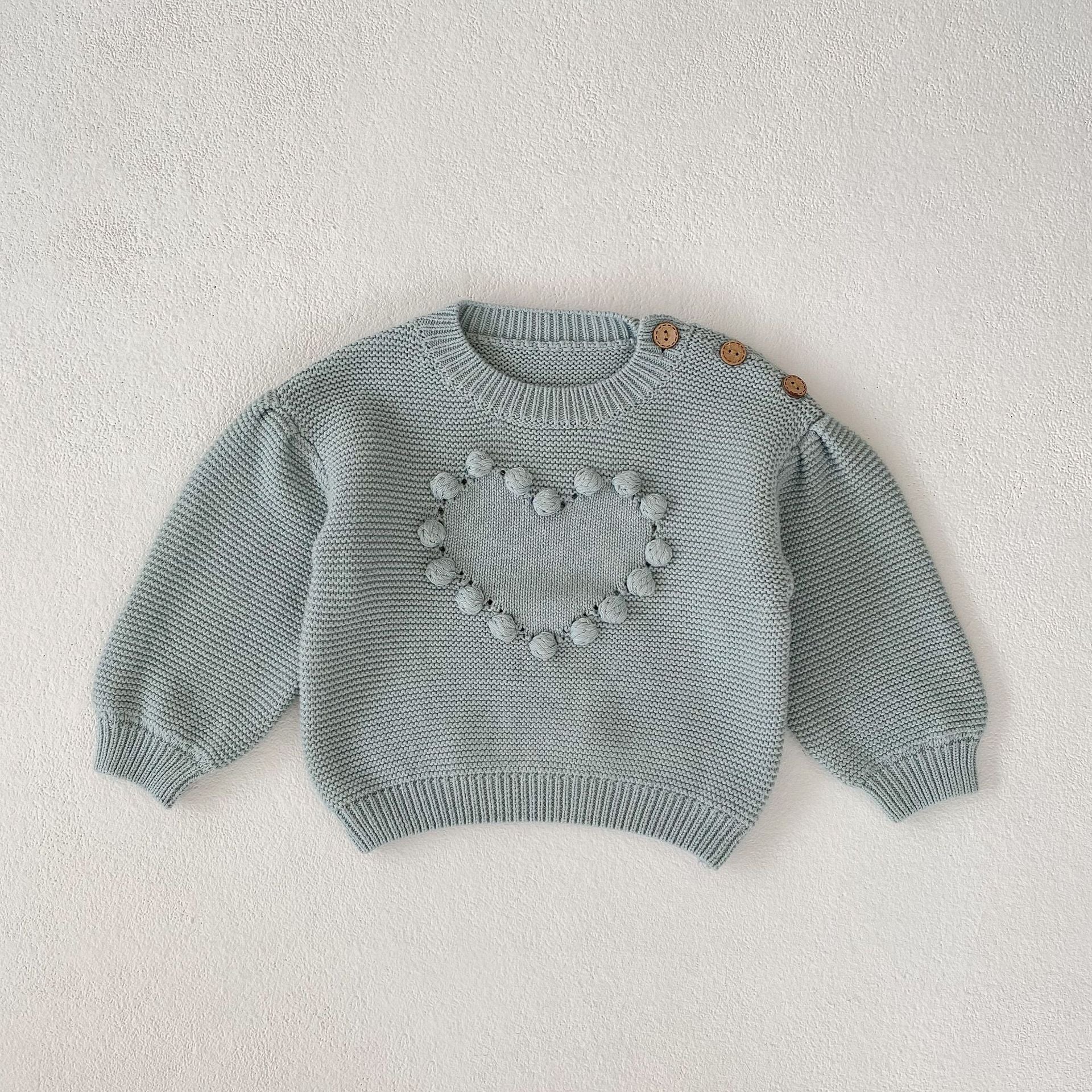 Heart Pom Pom Sweater