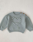 Heart Pom Pom Sweater