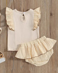 Ruffled Sleeve Bloomer Set