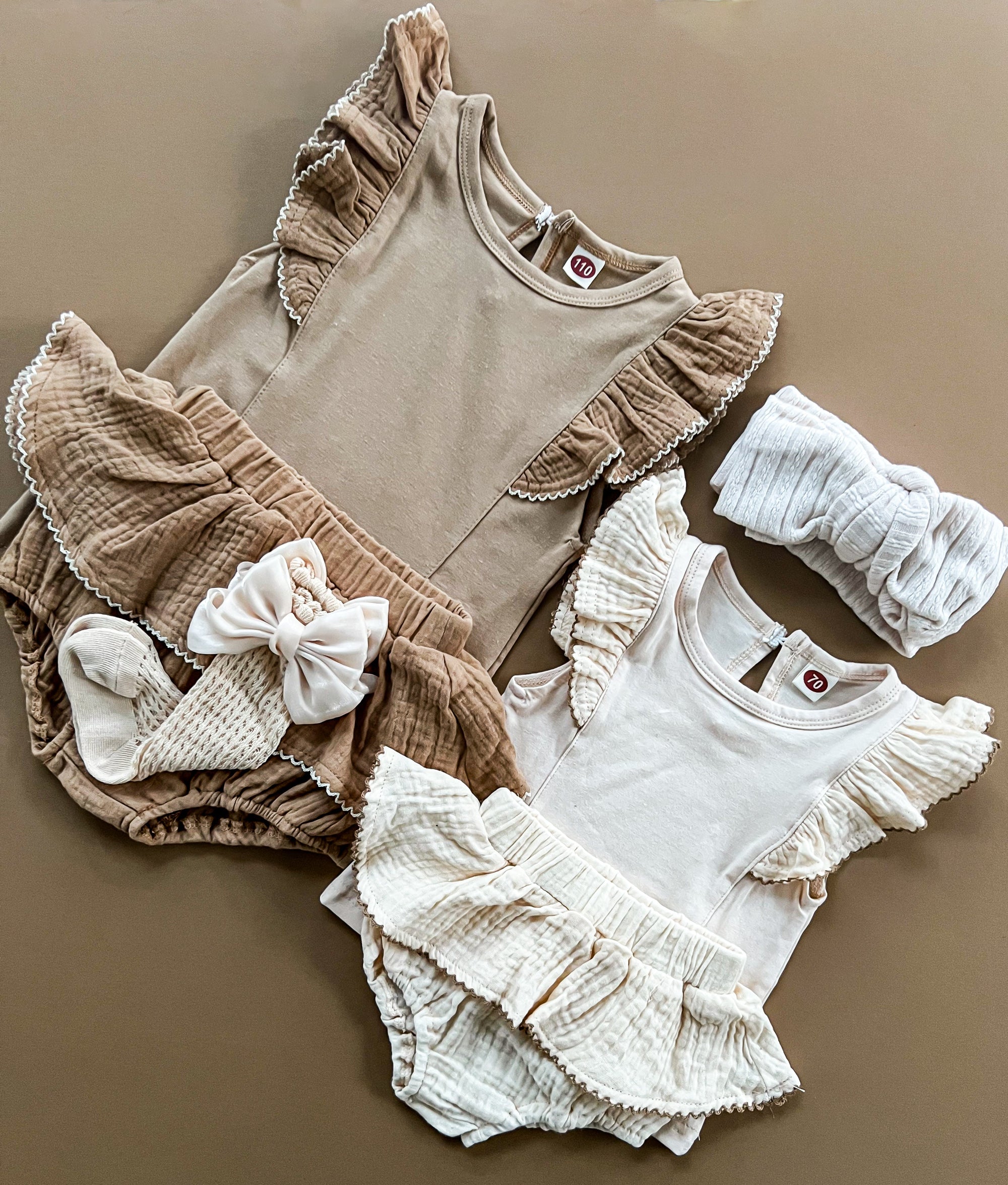 Ruffled Sleeve Bloomer Set