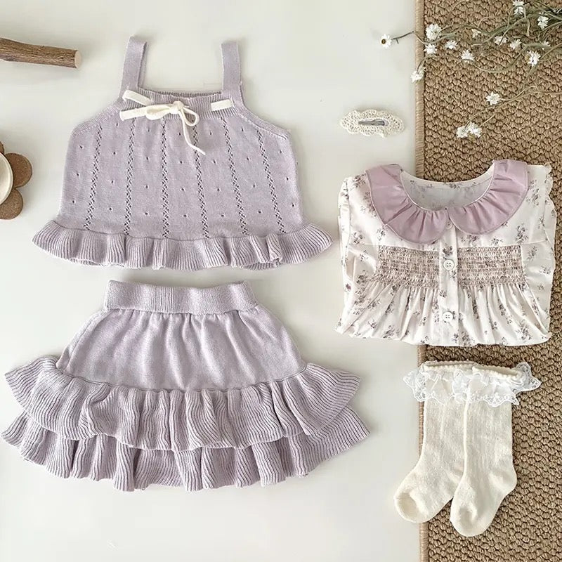 2pcs Knitted Skirt Set