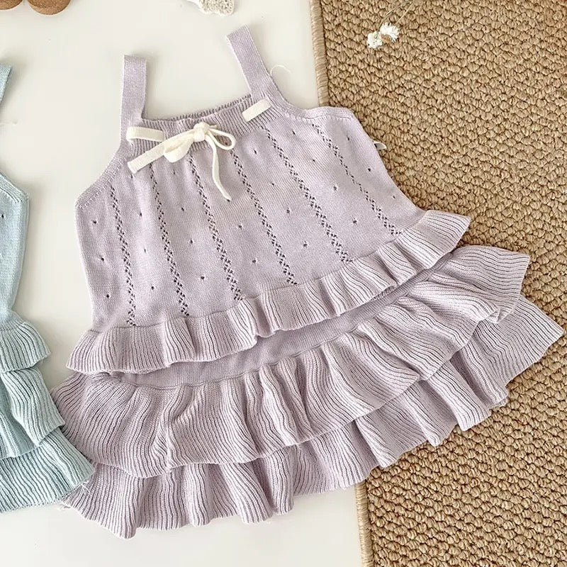 2pcs Knitted Skirt Set