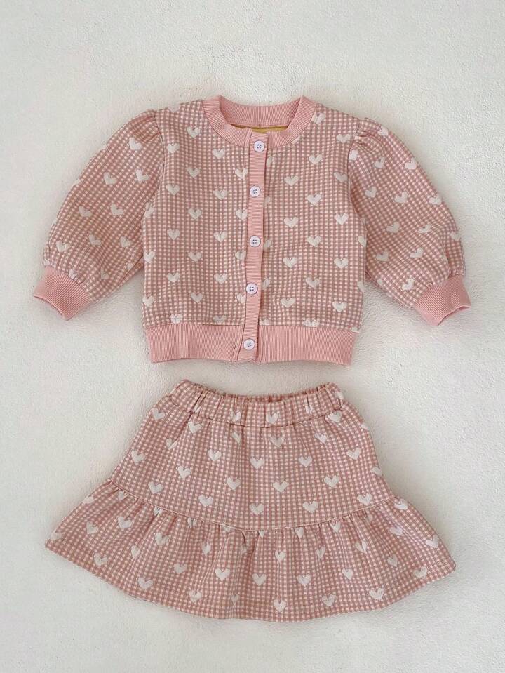 2pcs Heart Skirt Set