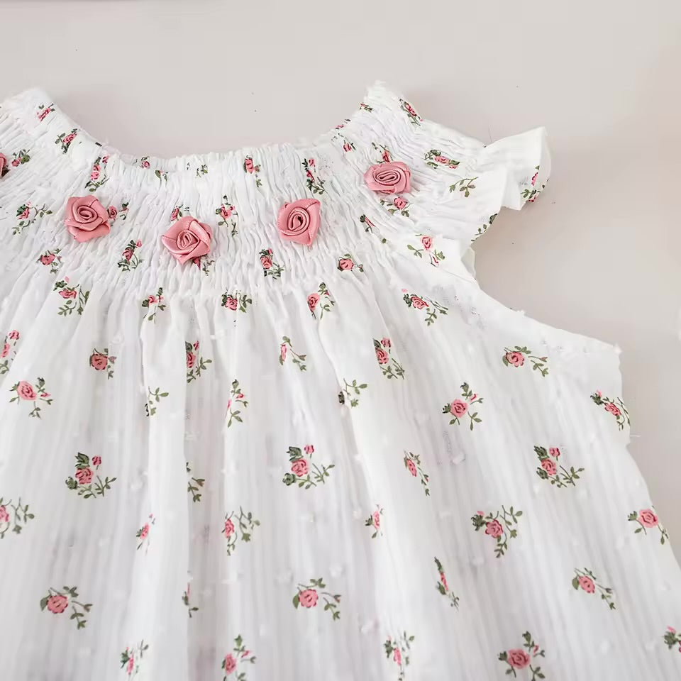 Rosebud Smocked Bloomer Set