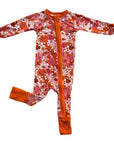 Orange Bloom Bamboo Footie