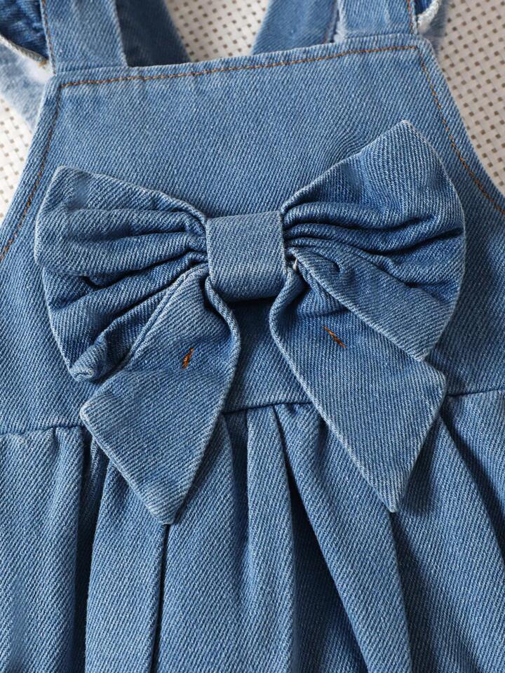 Bow Denim Romper