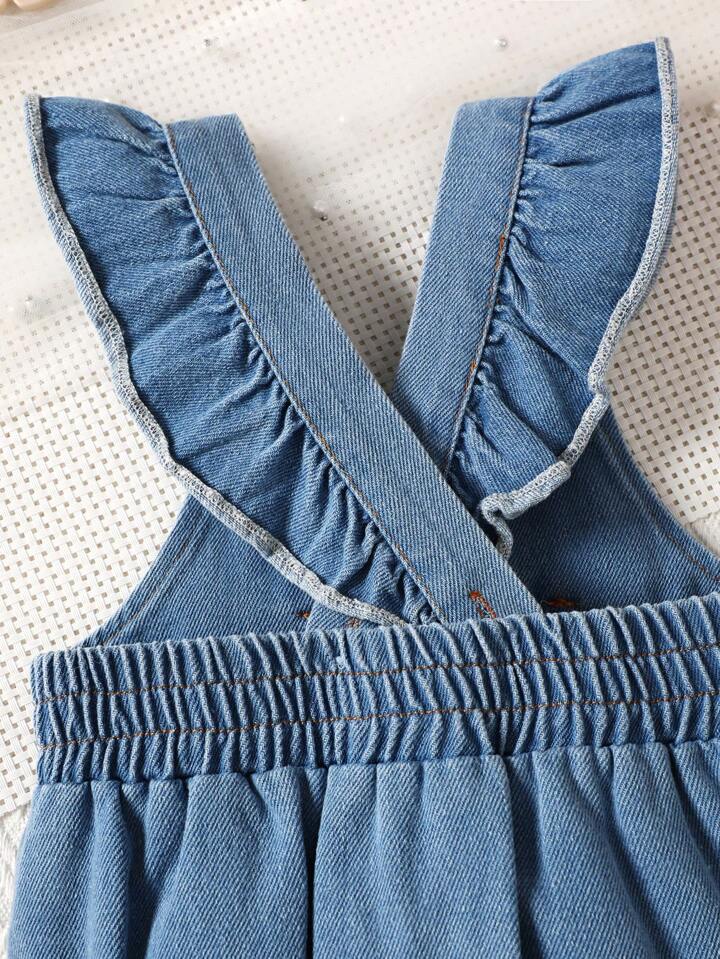 Bow Denim Romper