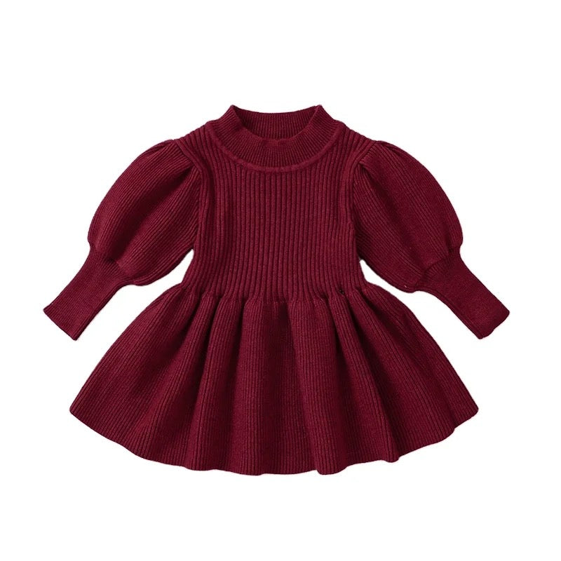 Puff Sleeve Knitted Dress