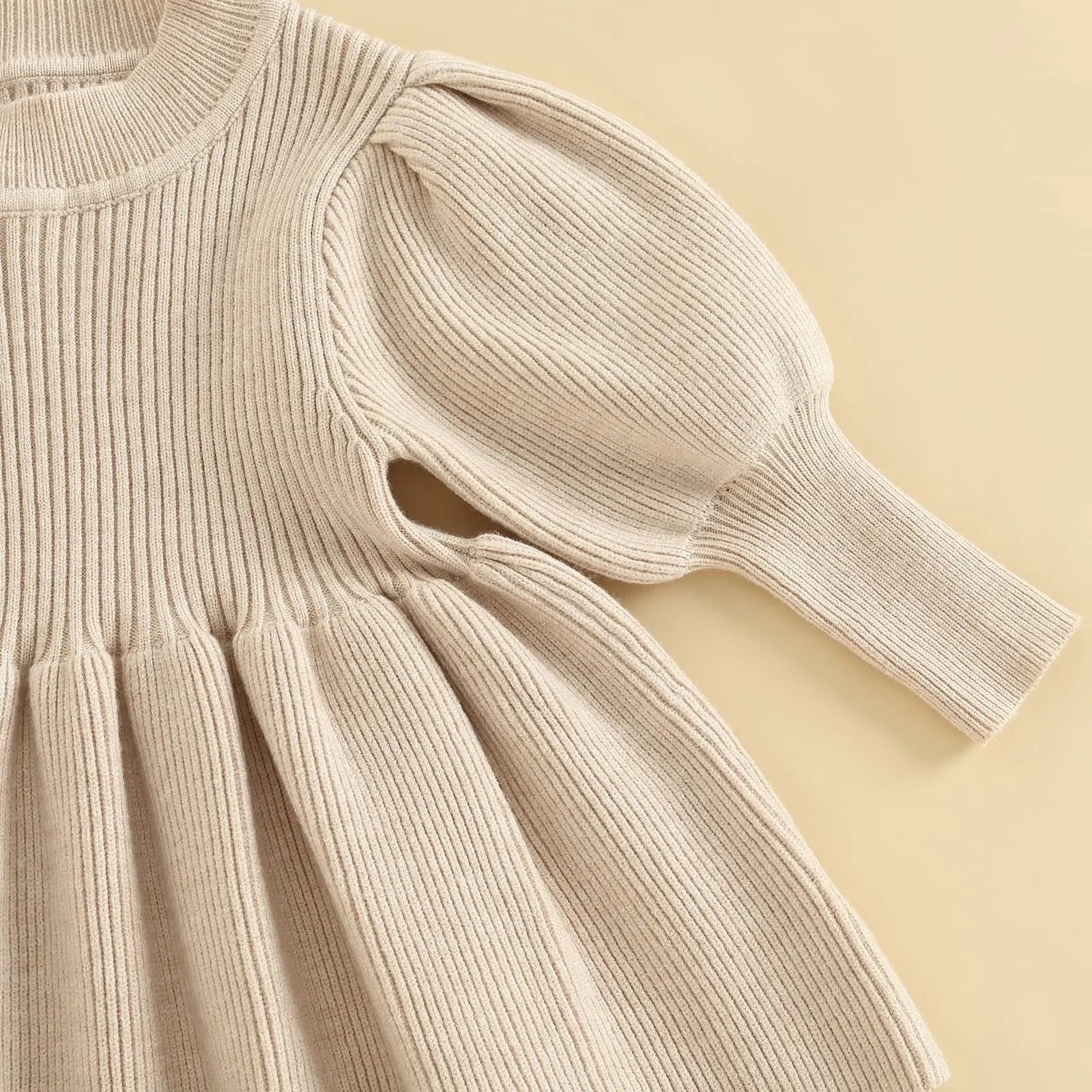 Puff Sleeve Knitted Dress