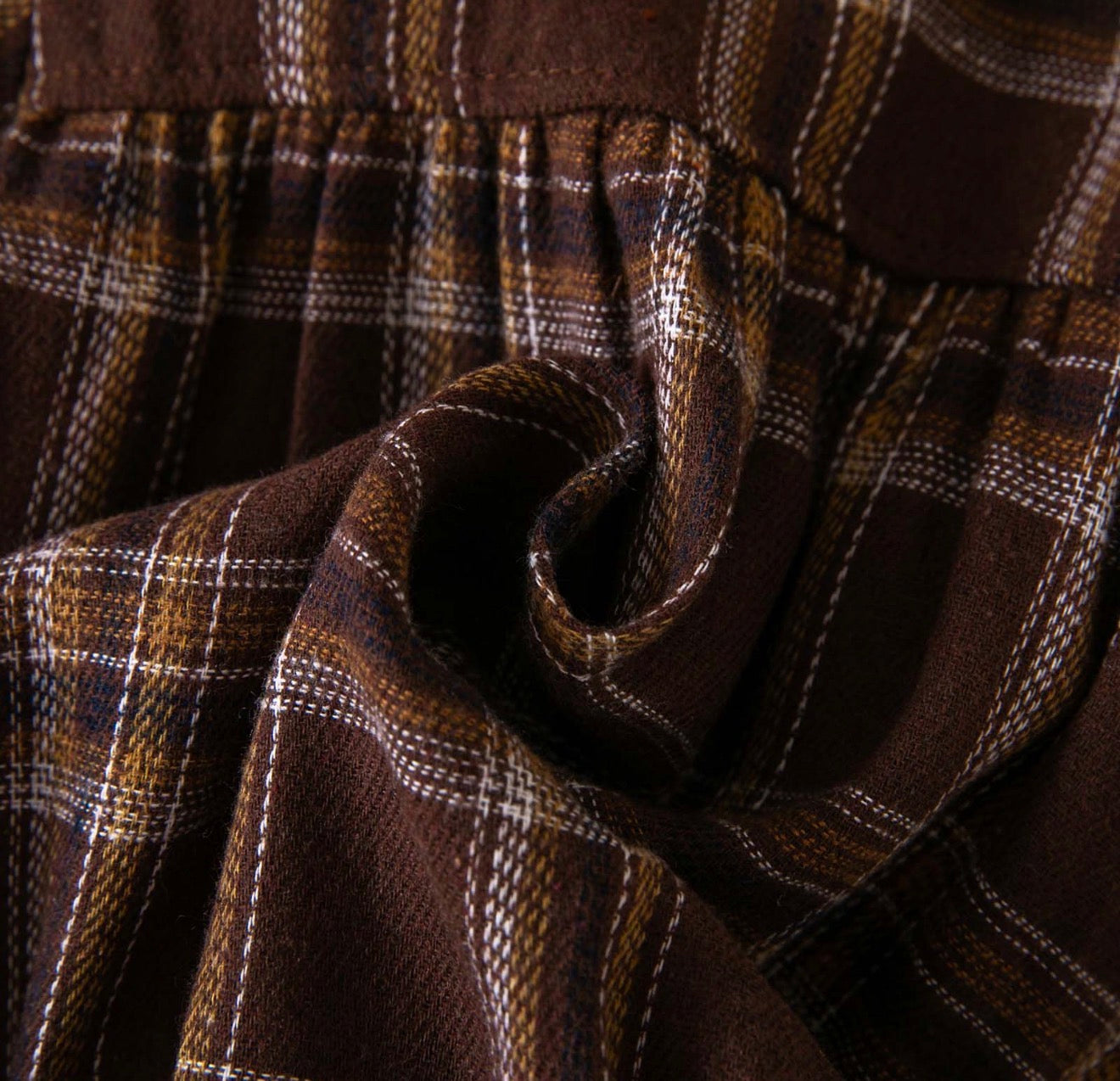 Autumn Plaid Ruffle Collar Romper