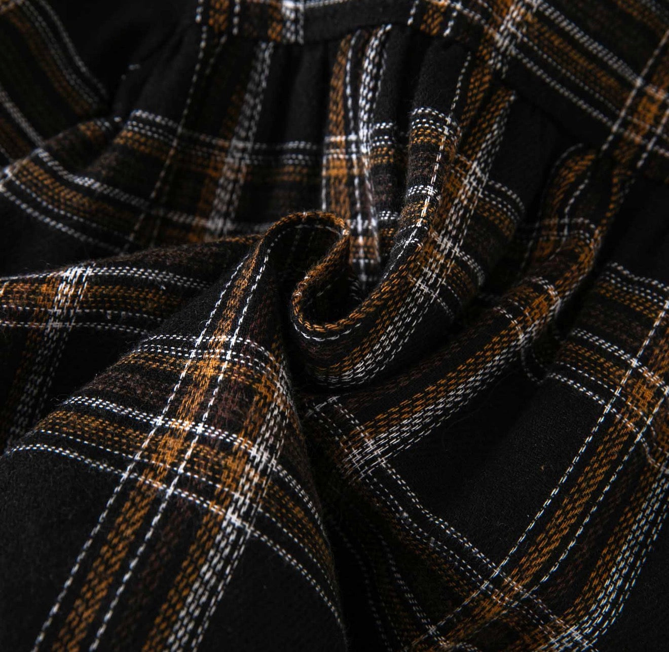 Autumn Plaid Ruffle Collar Romper