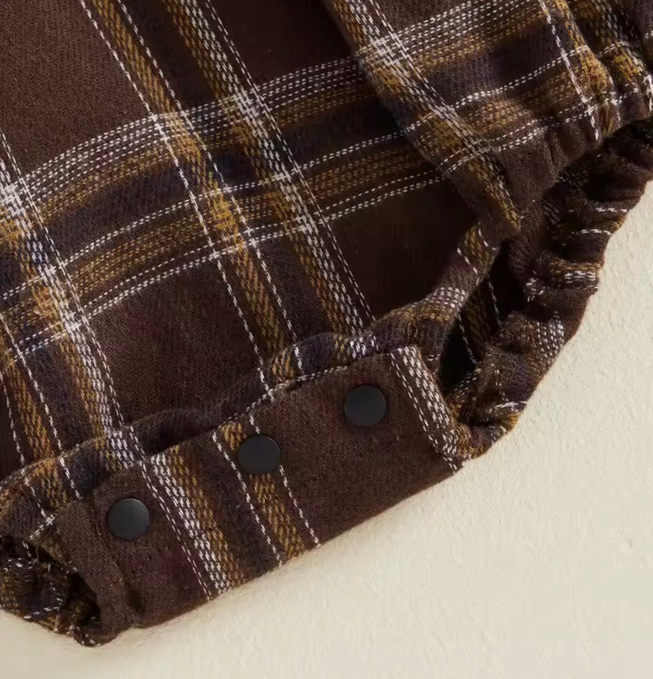 Autumn Plaid Ruffle Collar Romper