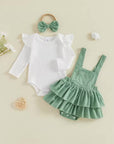Autumn Corduroy Ruffle Pinafore Set