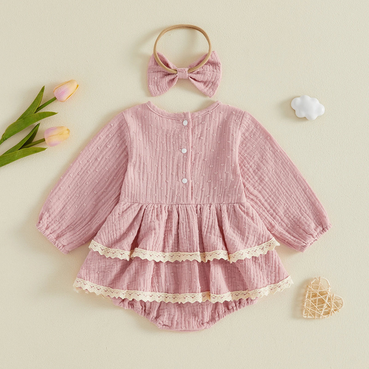 Willow Double Ruffle Muslin Bubble Romper