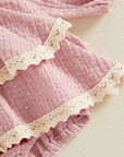 Willow Double Ruffle Muslin Bubble Romper