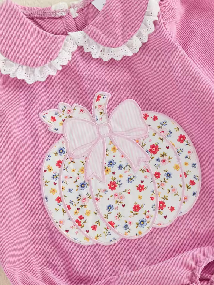 Pink Pumpkin Peter Pan Bubble Romper