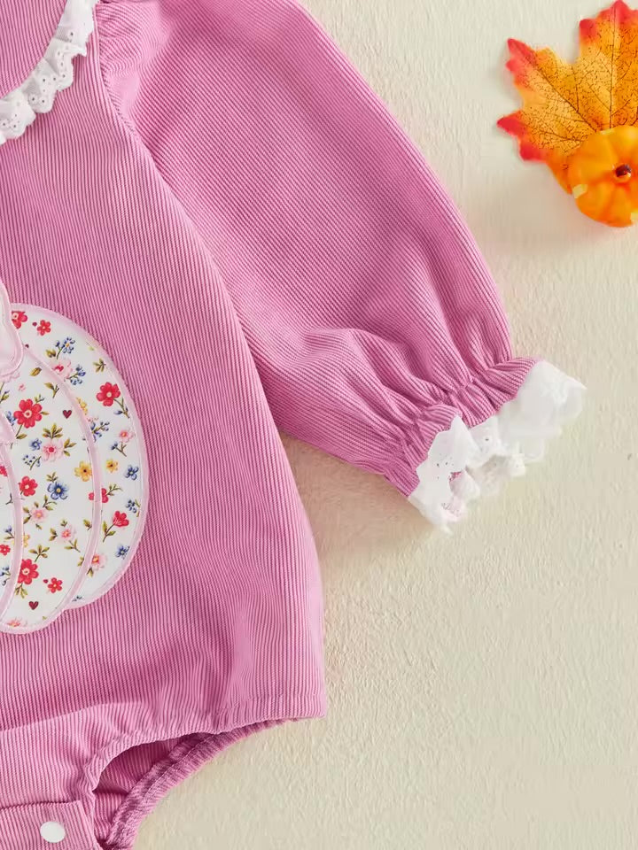 Pink Pumpkin Peter Pan Bubble Romper