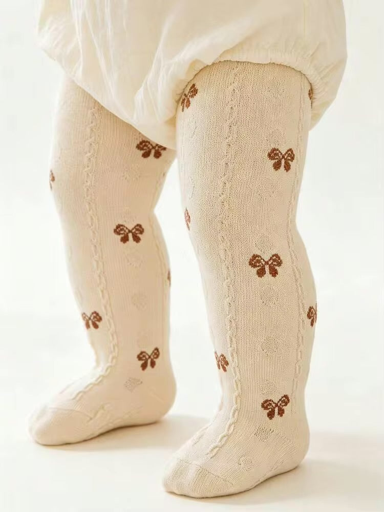 Vintage Bow Knit Baby Tights