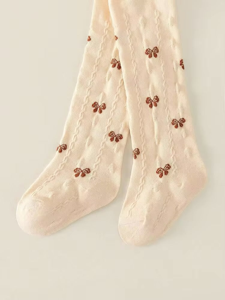 Vintage Bow Knit Baby Tights