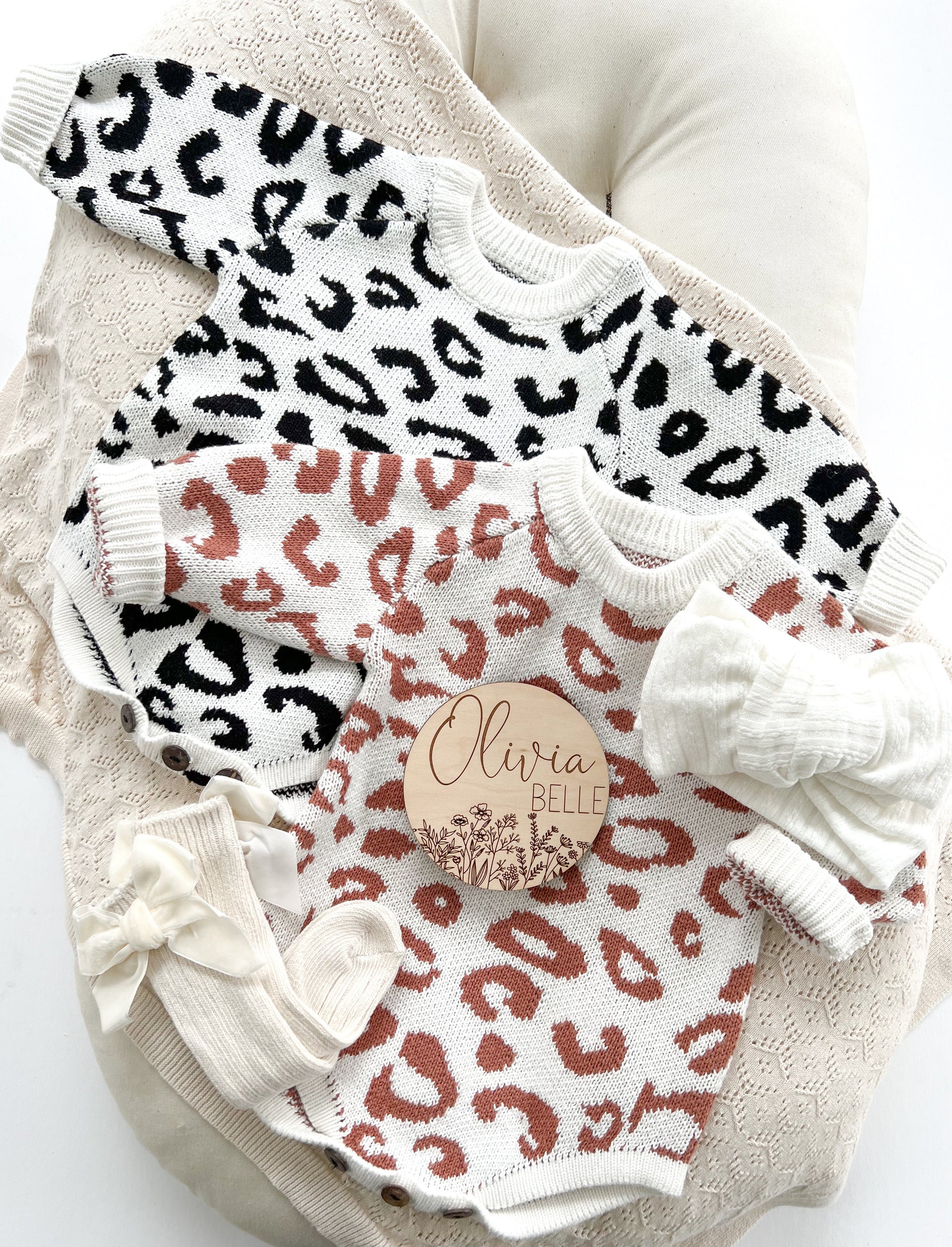 Knit Cotton Leopard Romper