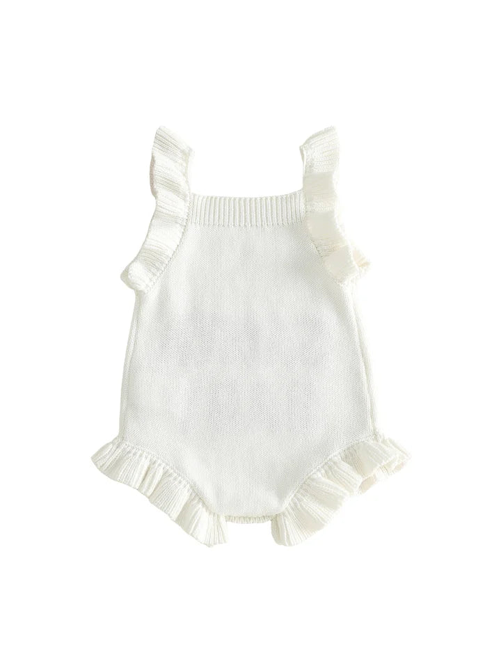 Santa Baby Knit Ruffle Romper