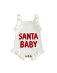 Santa Baby Knit Ruffle Romper