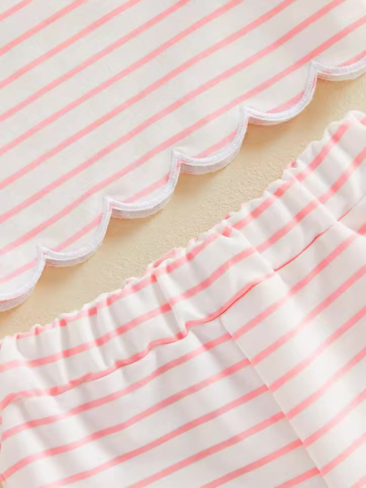 Scalloped Stripe Lounge Set