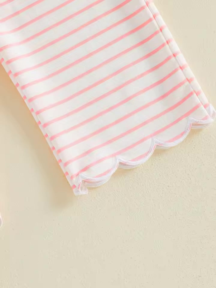 Scalloped Stripe Lounge Set