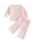 Scalloped Stripe Lounge Set