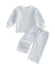 Scalloped Stripe Lounge Set