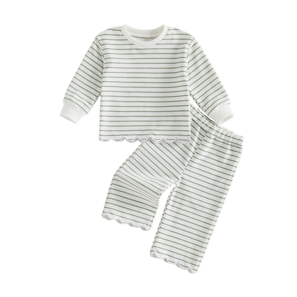 Scalloped Stripe Lounge Set