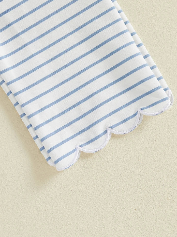 Scalloped Stripe Lounge Set