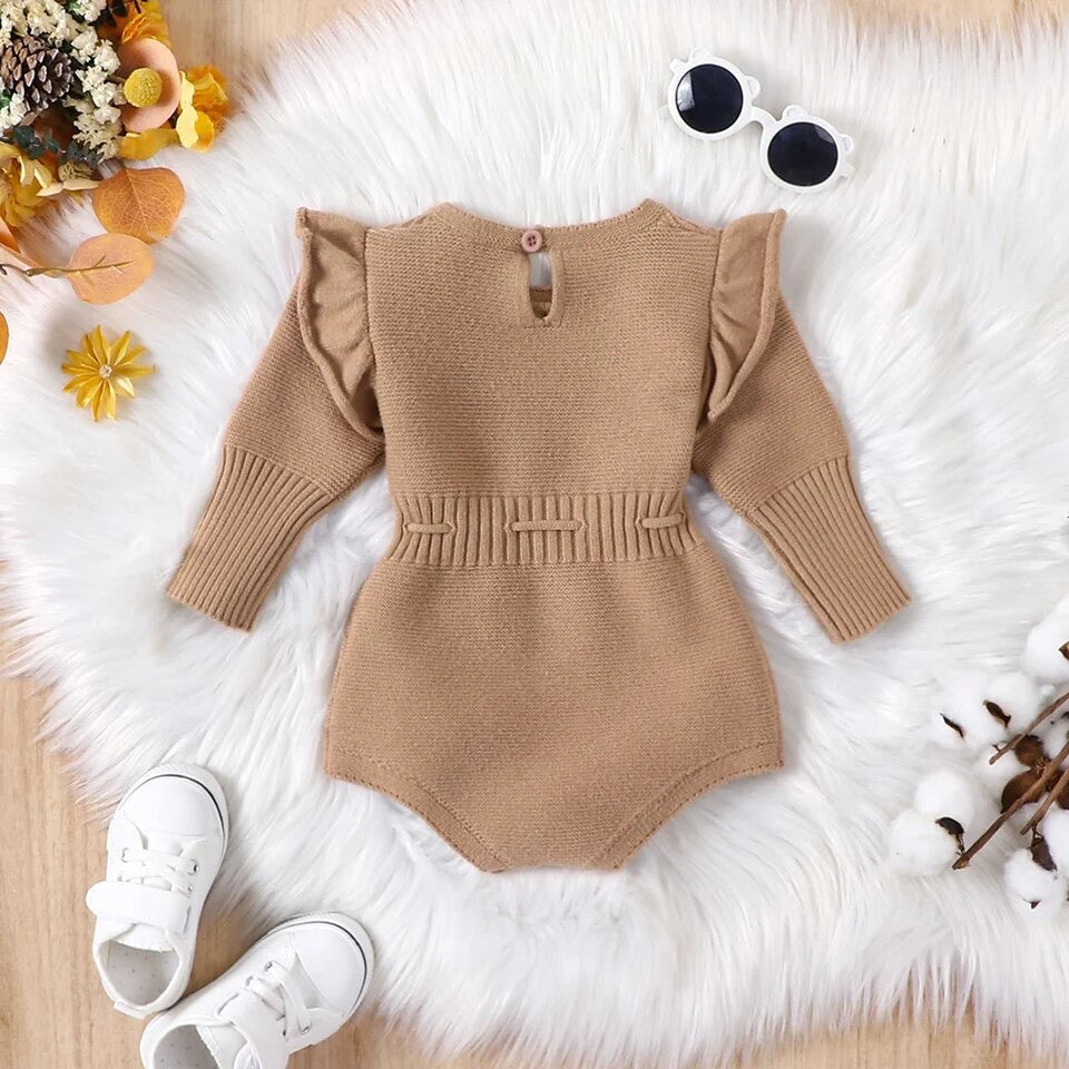 Ruffled Knitted Romper