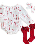 Candy Cane Long Sleeve Romper