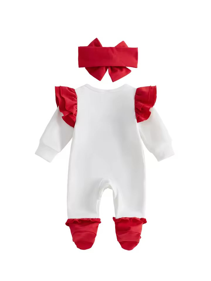 My First Christmas Ruffle Onesie Set