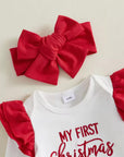 My First Christmas Ruffle Onesie Set