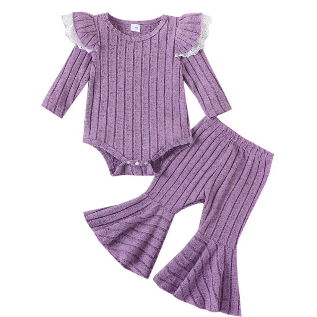 2pcs Long Sleeve Flare Set