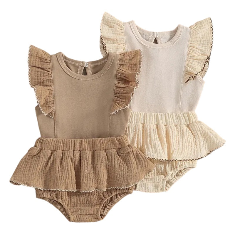 Ruffled Sleeve Bloomer Set